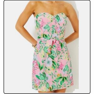 Lilly Pulitzer Kylo Strapless Skirted Romper Via Amore Spritzer Size 0
